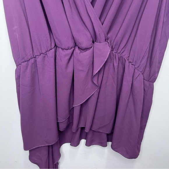 Melissa McCarthy Purple Faux Wrap Sleeveless Blouse Size 2x - Picture 6 of 10